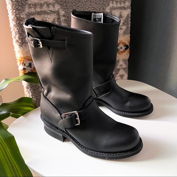 Frye Shoes - Frye Engineer 12R Black Oil Resistant Leather Upper Boots Women’s Size US 6.5